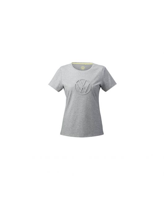 T-shirt Volkswagen logo 3D gris pour femme